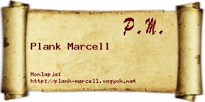 Plank Marcell névjegykártya